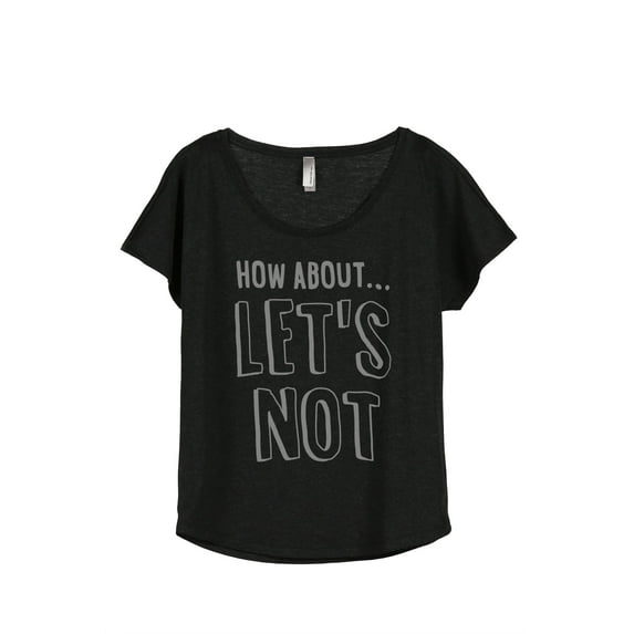 Thread Tank Lets Not Women's Relaxed Slouchy Dolman T-Shirt Tee Heather Black 2X-Large