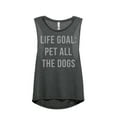 thumbnail image 1 of Thread Tank Life Goal Pet All The Dogs Women's Sleeveless Muscle Tank Top Charcoal Large, 1 of 4