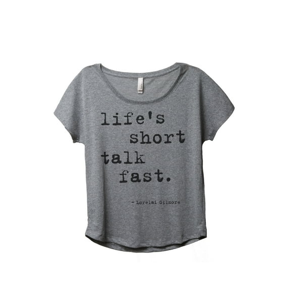 Thread Tank Lifes Short Talk Fast Women's Relaxed Slouchy Dolman T-Shirt Tee Heather Grey Small