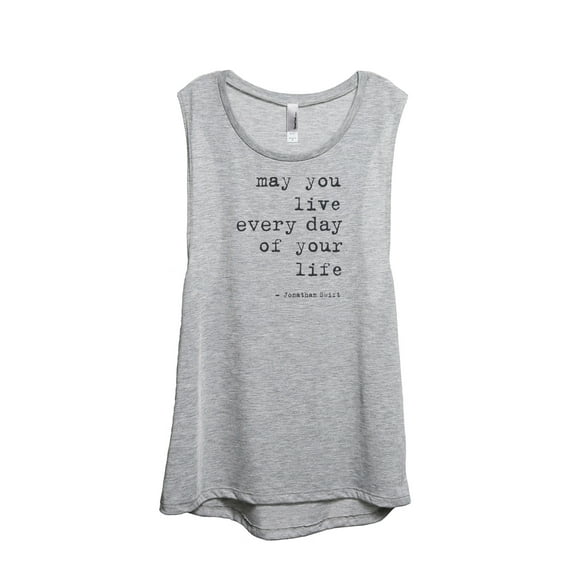 Thread Tank Live Every Day Women's Sleeveless Muscle Tank Top Sport Grey Small