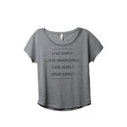Thread Tank Live Love Generously Women's Relaxed Slouchy Dolman T-Shirt Tee Heather Grey Medium