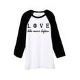 thumbnail image 1 of Thread Tank Live (Love) Like Never Before Unisex 3/4 Sleeves Baseball Raglan White Black Small, 1 of 4