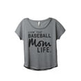 thumbnail image 1 of Thread Tank Livin' That Baseball Mom Life Women's Fashion Relaxed Slouchy Dolman T-Shirt Tee Heather Grey Medium, 1 of 4