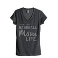 thumbnail image 1 of Thread Tank Livin' That Baseball Mom Life Women's Fashion Relaxed V-Neck T-Shirt Tee Charcoal Small, 1 of 4