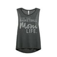 thumbnail image 1 of Thread Tank Livin' That Basketball Mom Life Women's Fashion Sleeveless Muscle Tank Top Charcoal Small, 1 of 4