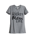 thumbnail image 1 of Thread Tank Livin' That Hockey Mom Life Women's Fashion Relaxed Crewneck T-Shirt Tee Heather Grey X-Large, 1 of 5