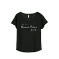 thumbnail image 1 of Thread Tank Livin' That Mama Bear Life Women's Fashion Relaxed Slouchy Dolman T-Shirt Tee Heather Black Medium, 1 of 4