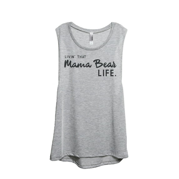Thread Tank Livin' That Mama Bear Life Women's Fashion Sleeveless Muscle Tank Top Sport Grey X-Large