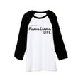 thumbnail image 1 of Thread Tank Livin' That Mama Llama Life Unisex 3/4 Sleeves Baseball Raglan White Black X-Small, 1 of 4