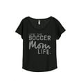 thumbnail image 1 of Thread Tank Livin' That Soccer Mom Life Women's Fashion Relaxed Slouchy Dolman T-Shirt Tee Heather Black 3X-Large, 1 of 4