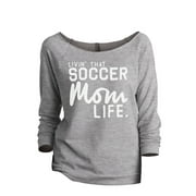 Thread Tank Livin' That Soccer Mom Life Women's Fashion Slouchy 3/4 Sleeves Raglan Sweatshirt Sport Grey Medium