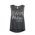 thumbnail image 1 of Thread Tank Livin' That Swim Mom Life Women's Fashion Sleeveless Muscle Tank Top Charcoal Small, 1 of 4