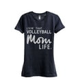 thumbnail image 1 of Thread Tank Livin' That Volleyball Mom Life Women's Fashion Relaxed Crewneck T-Shirt Tee Heather Navy 2X-Large, 1 of 5