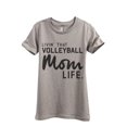 thumbnail image 1 of Thread Tank Livin' That Volleyball Mom Life Women's Fashion Relaxed Crewneck T-Shirt Tee Heather Tan X-Large, 1 of 5