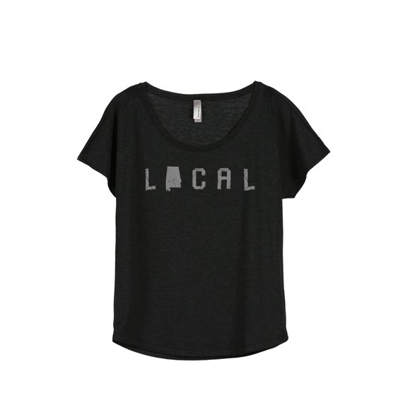 Thread Tank Local Alabama State Women's Relaxed Slouchy Dolman T-Shirt Tee Heather Black 3X-Large