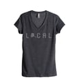 thumbnail image 1 of Thread Tank Local Alaska State Women's Relaxed V-Neck T-Shirt Tee Charcoal Large, 1 of 4