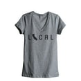 thumbnail image 1 of Thread Tank Local California State Women's Relaxed V-Neck T-Shirt Tee Heather Grey 2X-Large, 1 of 4