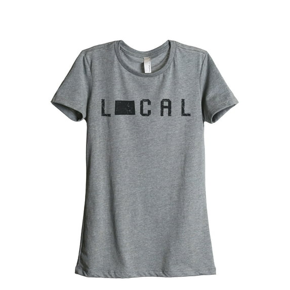 Thread Tank Local Colorado State Women's Relaxed Crewneck T-Shirt Tee Heather Grey Medium