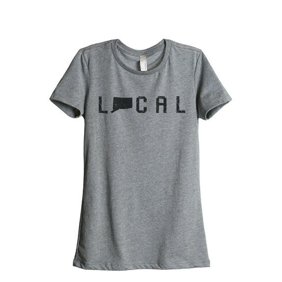 Thread Tank Local Connecticut State Women's Relaxed Crewneck T-Shirt Tee Heather Grey Small