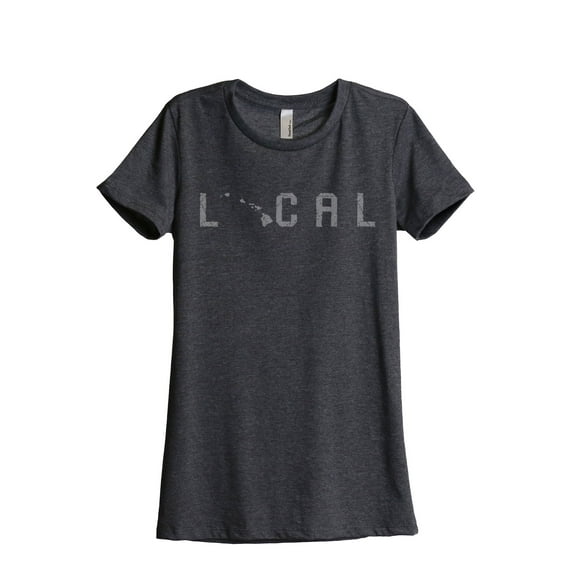 Thread Tank Local Hawaii State Women's Relaxed Crewneck T-Shirt Tee Charcoal Large