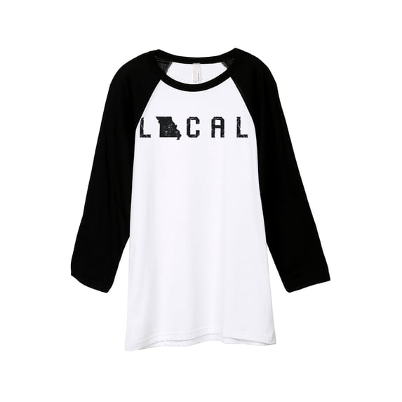 Thread Tank Local Missouri State Unisex 3/4 Sleeves Baseball Raglan White Black Small