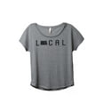 thumbnail image 1 of Thread Tank Local North Dakota State Women's Relaxed Slouchy Dolman T-Shirt Tee Heather Grey X-Large, 1 of 4