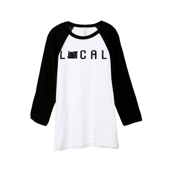 Thread Tank Local Oregon State Unisex 3/4 Sleeves Baseball Raglan White Black Small
