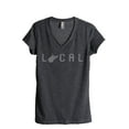thumbnail image 1 of Thread Tank Local Washington State Women's Relaxed V-Neck T-Shirt Tee Charcoal Medium, 1 of 4