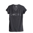 thumbnail image 1 of Thread Tank Local Washington State Women's Relaxed V-Neck T-Shirt Tee Charcoal Small, 1 of 4