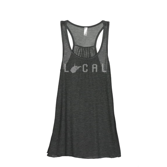 Thread Tank Local West Virginia State Women's Sleeveless Flowy Racerback Tank Top Charcoal Large