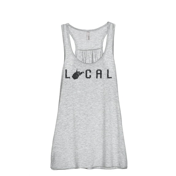 Thread Tank Local West Virginia State Women's Sleeveless Flowy Racerback Tank Top Sport Grey Medium