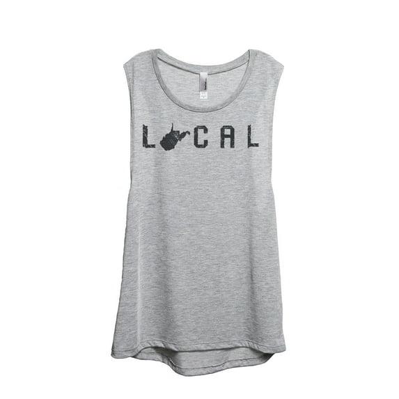 Thread Tank Local West Virginia State Women's Sleeveless Muscle Tank Top Sport Grey Medium