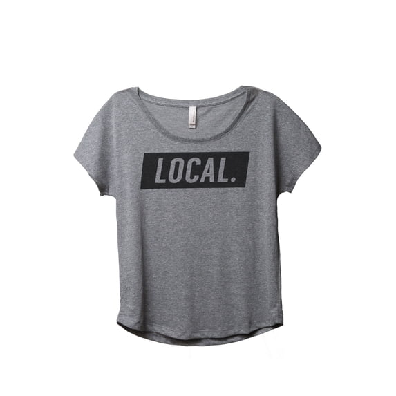 Thread Tank Local Women's Relaxed Slouchy Dolman T-Shirt Tee Heather Grey Small