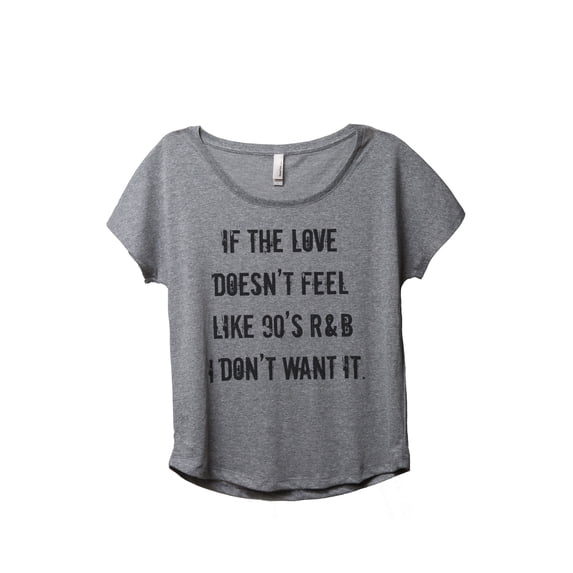 Thread Tank Love 90s RB Women's Relaxed Slouchy Dolman T-Shirt Tee Heather Grey Small