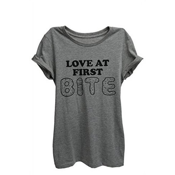 Thread Tank Love At First Bite Womens Relaxed T-Shirt Tee Heather Grey 2XL
