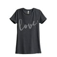 thumbnail image 1 of Thread Tank Love Cursive Women's Relaxed Crewneck T-Shirt Tee Charcoal X-Large, 1 of 4