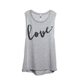 thumbnail image 1 of Thread Tank Love Cursive Women's Sleeveless Muscle Tank Top Sport Grey Small, 1 of 4
