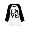 thumbnail image 1 of Thread Tank Love Pug Unisex 3/4 Sleeves Baseball Raglan White Black X-Small, 1 of 4
