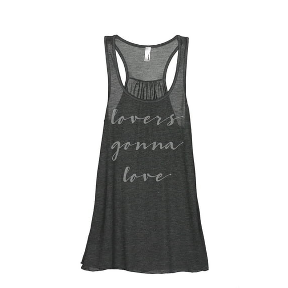 Thread Tank Lovers Gonna Love Women's Fashion Sleeveless Flowy Racerback Tank Top Charcoal Small