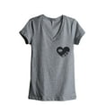 thumbnail image 1 of Thread Tank MRS Puzzle Heart Women's Relaxed V-Neck T-Shirt Tee Heather Grey Small, 1 of 4