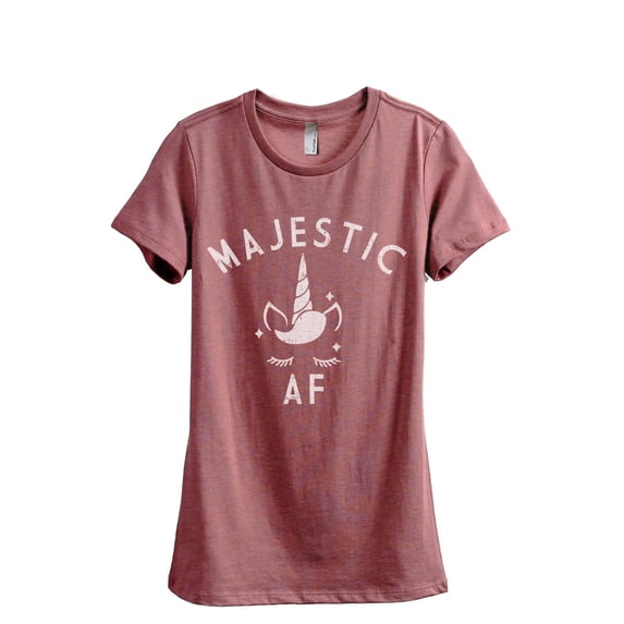 Thread Tank Majestic AF Women's Fashion Relaxed Crewneck T-Shirt Tee Heather Rouge 2X-Large