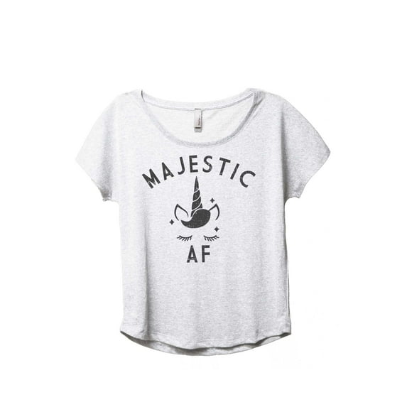 Thread Tank Majestic AF Women's Fashion Relaxed Slouchy Dolman T-Shirt Tee Heather White Small