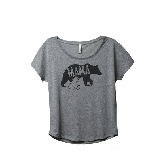 Thread Tank Mama Bear Women's Relaxed Slouchy Dolman T-Shirt Tee Heather Grey Small