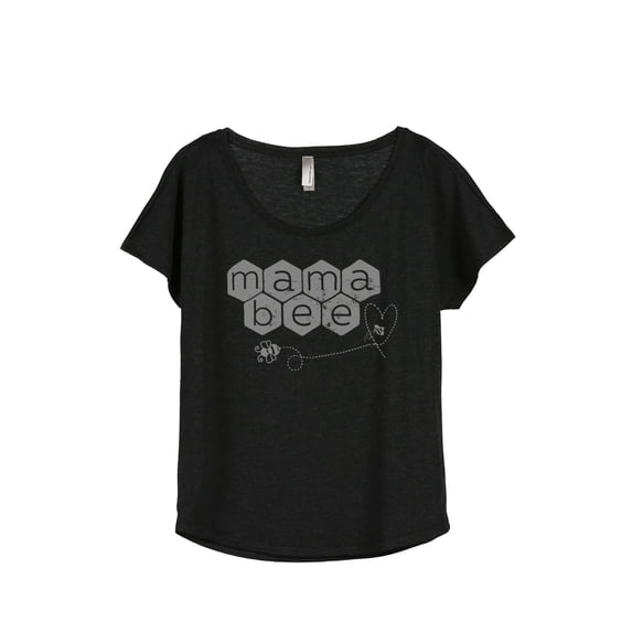 Thread Tank Mama Bee Women's Relaxed Slouchy Dolman T-Shirt Tee Heather Black Large