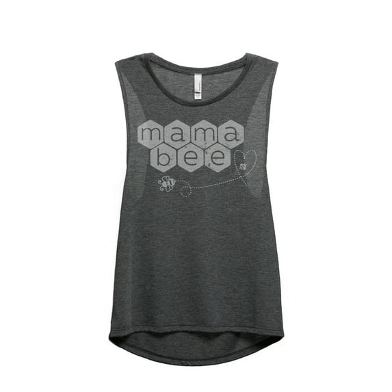 Thread Tank Mama Bee Women's Sleeveless Muscle Tank Top Charcoal Medium