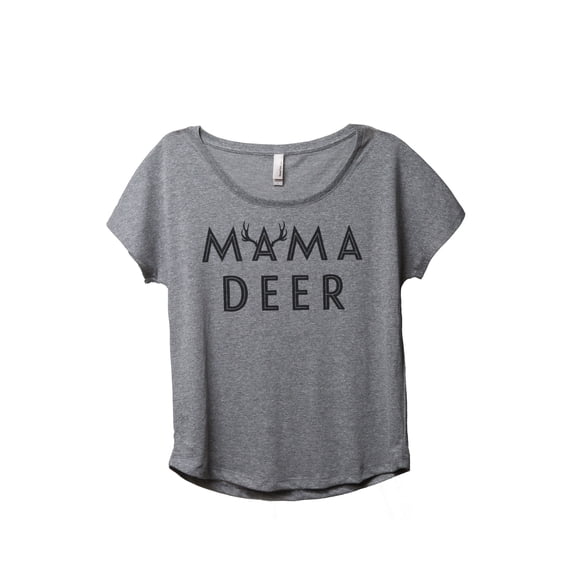 Thread Tank Mama Deer Women's Relaxed Slouchy Dolman T-Shirt Tee Heather Grey Small