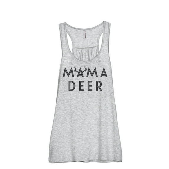 Thread Tank Mama Deer Women's Sleeveless Flowy Racerback Tank Top Sport Grey Large