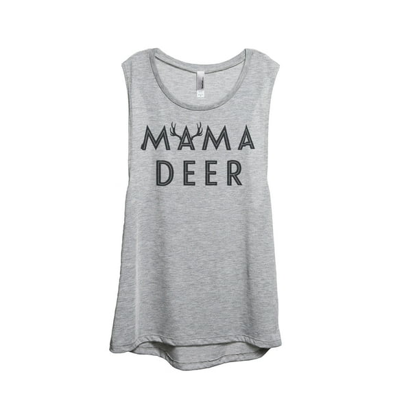 Thread Tank Mama Deer Women's Sleeveless Muscle Tank Top Sport Grey Medium