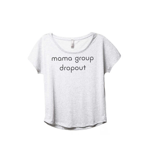 Thread Tank Mama Grop Dropout Women's Fashion Relaxed Slouchy Dolman T-Shirt Tee Heather White Medium