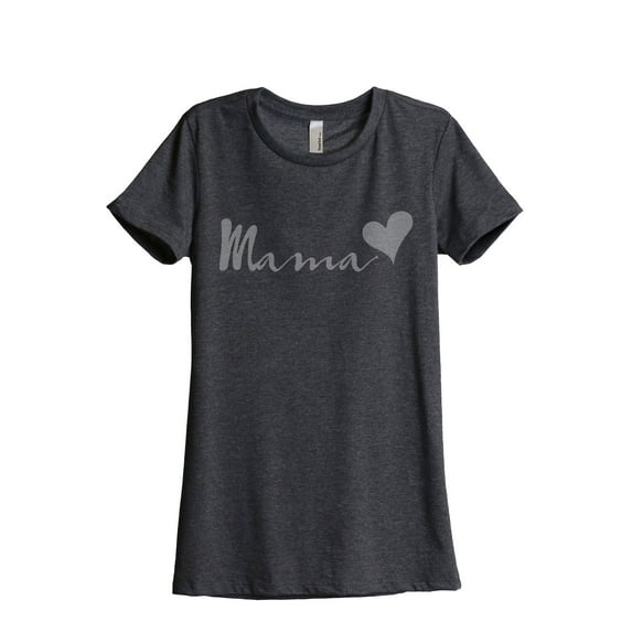 Thread Tank Mama Heart Women's Fashion Relaxed Crewneck T-Shirt Tee Charcoal 2X-Large